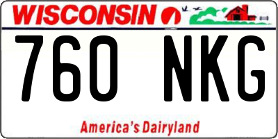 WI license plate 760NKG