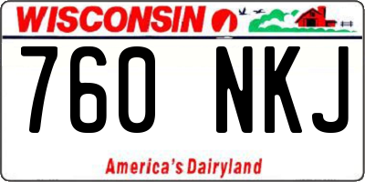 WI license plate 760NKJ