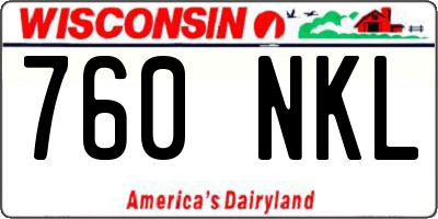 WI license plate 760NKL
