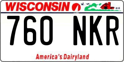 WI license plate 760NKR