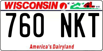WI license plate 760NKT