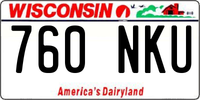 WI license plate 760NKU