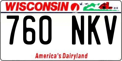 WI license plate 760NKV