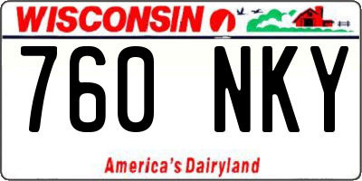 WI license plate 760NKY