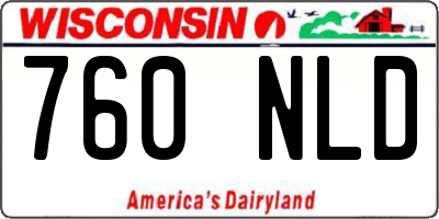 WI license plate 760NLD