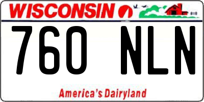 WI license plate 760NLN