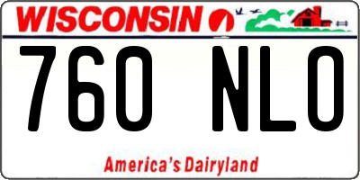 WI license plate 760NLO