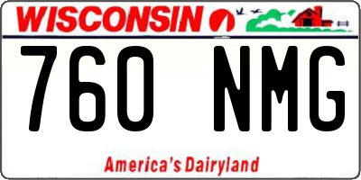 WI license plate 760NMG