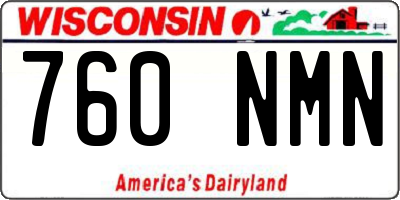 WI license plate 760NMN