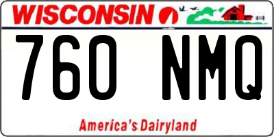 WI license plate 760NMQ