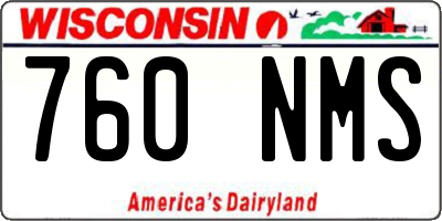 WI license plate 760NMS