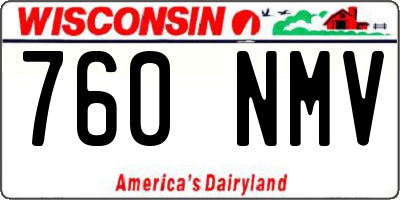 WI license plate 760NMV