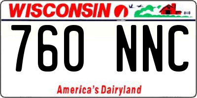WI license plate 760NNC