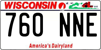 WI license plate 760NNE