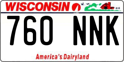 WI license plate 760NNK