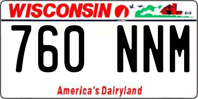 WI license plate 760NNM