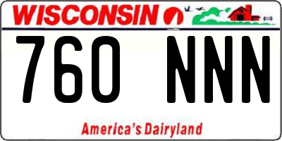 WI license plate 760NNN