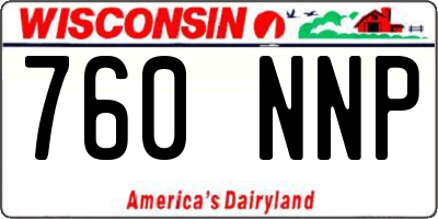WI license plate 760NNP
