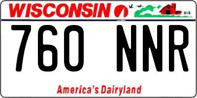WI license plate 760NNR