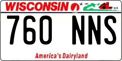 WI license plate 760NNS