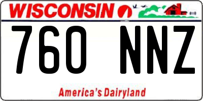 WI license plate 760NNZ