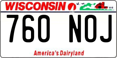 WI license plate 760NOJ
