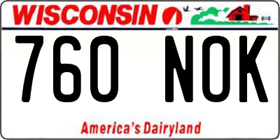 WI license plate 760NOK