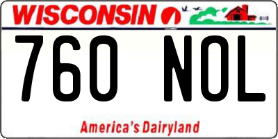 WI license plate 760NOL