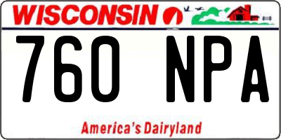WI license plate 760NPA