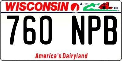 WI license plate 760NPB