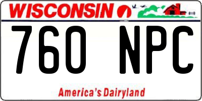 WI license plate 760NPC