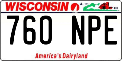 WI license plate 760NPE