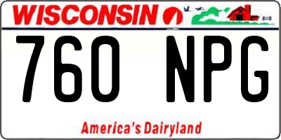 WI license plate 760NPG