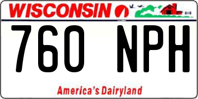 WI license plate 760NPH