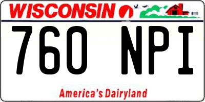 WI license plate 760NPI