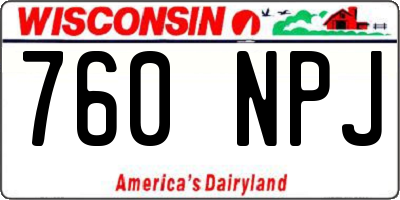 WI license plate 760NPJ