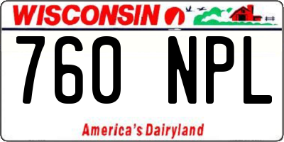 WI license plate 760NPL