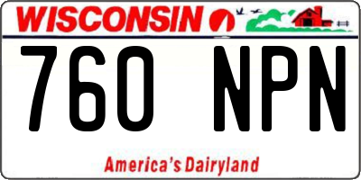 WI license plate 760NPN