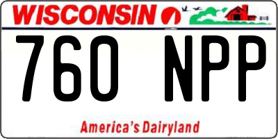WI license plate 760NPP