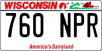 WI license plate 760NPR