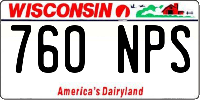 WI license plate 760NPS