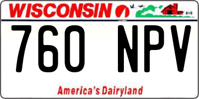 WI license plate 760NPV