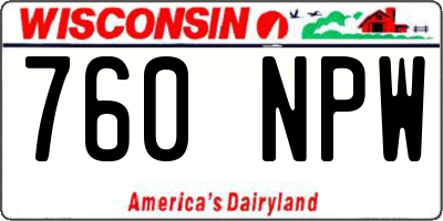 WI license plate 760NPW