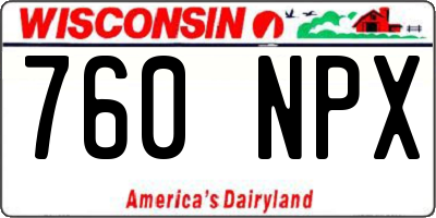 WI license plate 760NPX