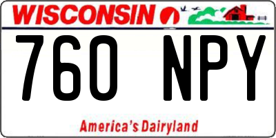 WI license plate 760NPY