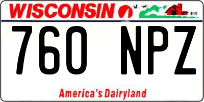 WI license plate 760NPZ