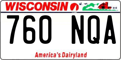WI license plate 760NQA