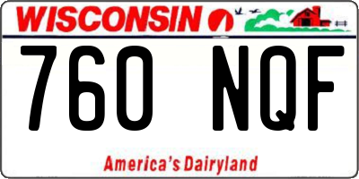 WI license plate 760NQF