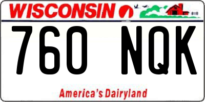 WI license plate 760NQK