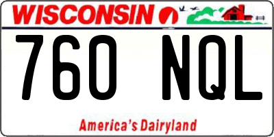 WI license plate 760NQL